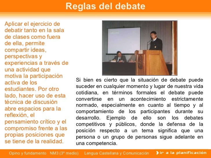 Caracteristicas Del Debate