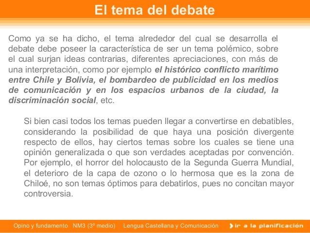 Debate y sus caracteristicas del debate