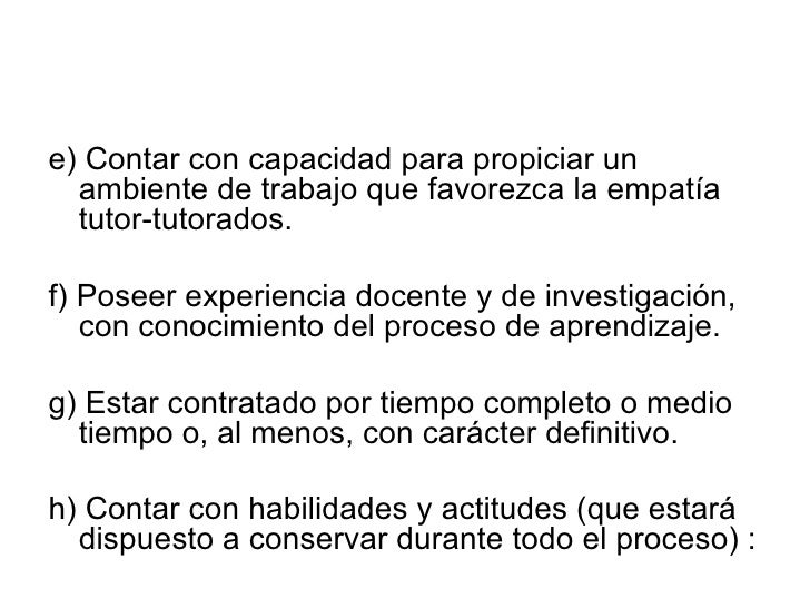Caracteristicas de un tutor