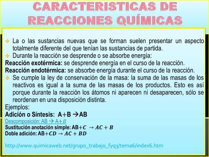 10 Características De Las Reacciones Químicas mavink.com