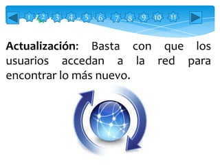 Actualización: Basta con que los
usuarios accedan a la red para
encontrar lo más nuevo.
 