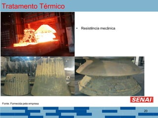 Tratamento Térmico
• Resistência mecânica
Fonte: Fornecida pela empresa
20
 