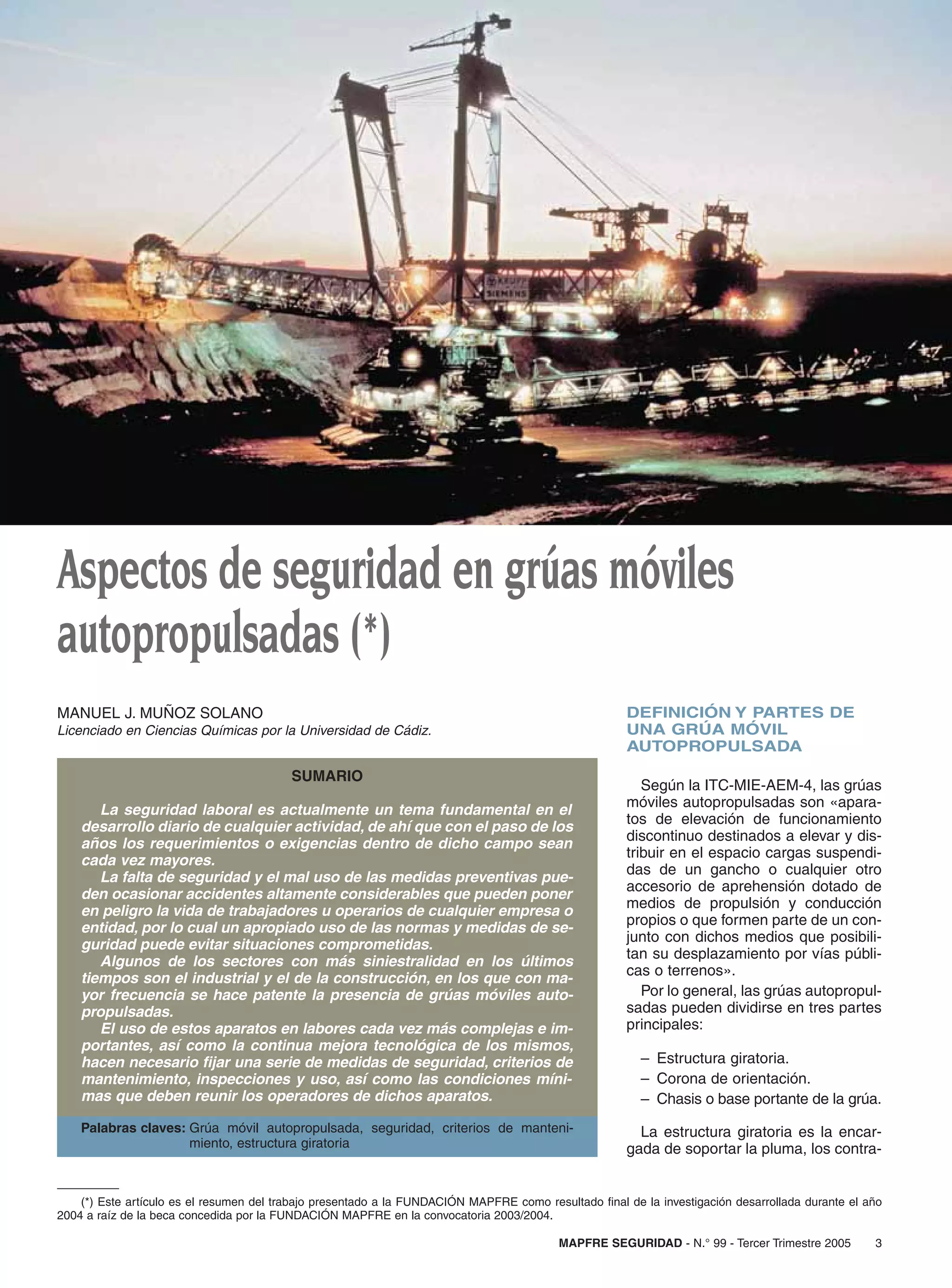 Caracteristicas generales y de mantenimiento de un grua | PDF