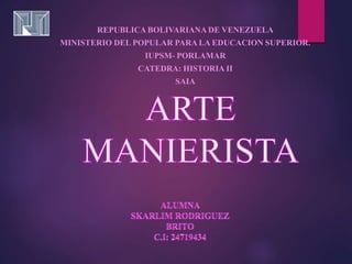 REPUBLICA BOLIVARIANA DE VENEZUELA
MINISTERIO DEL POPULAR PARA LA EDUCACION SUPERIOR.
IUPSM- PORLAMAR
CATEDRA: HISTORIA II
SAIA
 