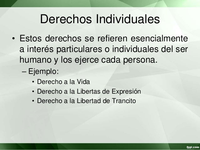 Resultado de imagen para derechos individuales ejemplos