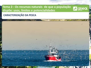 Tema 2 - Os recursos naturais de que a população
dispõe: usos, limites e potencialidades
CARACTERIZAÇÃO DA PESCA
 
