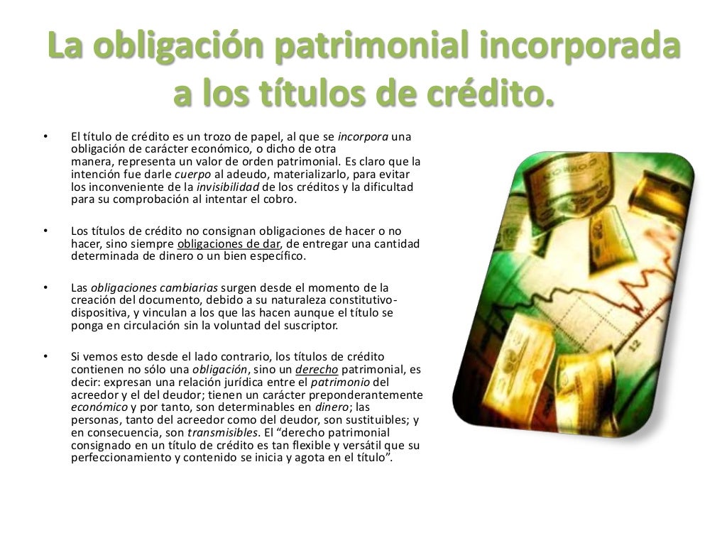 Caracteristicas de los Titulos de Crédito Caracteristicas de los Titulos de Crédito