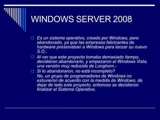 windows server 2008 | PPTX | Operating Systems | Computer Software and ...