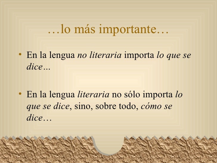 Características de la lengua literaria