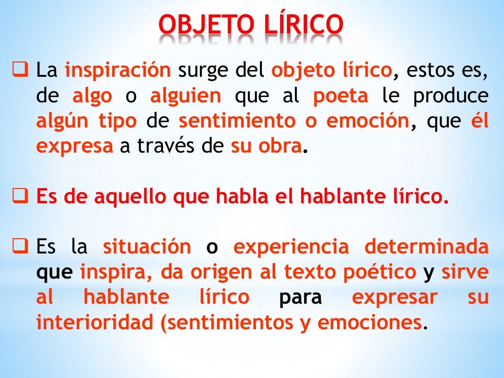 Características del género lírico