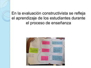 En la evaluación constructivista se refleja
el aprendizaje de los estudiantes durante
el proceso de enseñanza
 