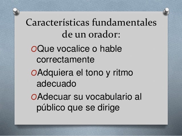 Características de un buen orador