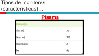 Tipos de monitores
(características)…
                Plasma
 