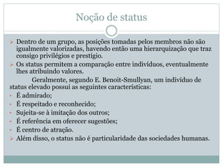 Apresentação: Características do status social | PPT