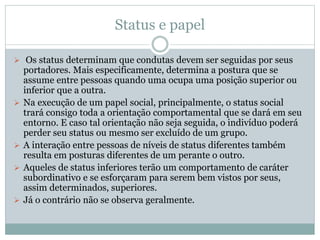 Apresentação: Características do status social | PPT