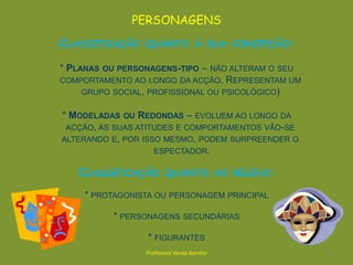 Apartes– comentários de uma personagem para o público, pressupondo que não são ouvidos peloseu interlocutor.O texto dramático é composto por dois tipos de texto:Texto secundário (ou didascálias, ou indicações cénicas) destina-se ao leitor, ao encenador ou aos actores.Texto principal(as falas dos actores)Composto por:pela listagem inicial das personagens;