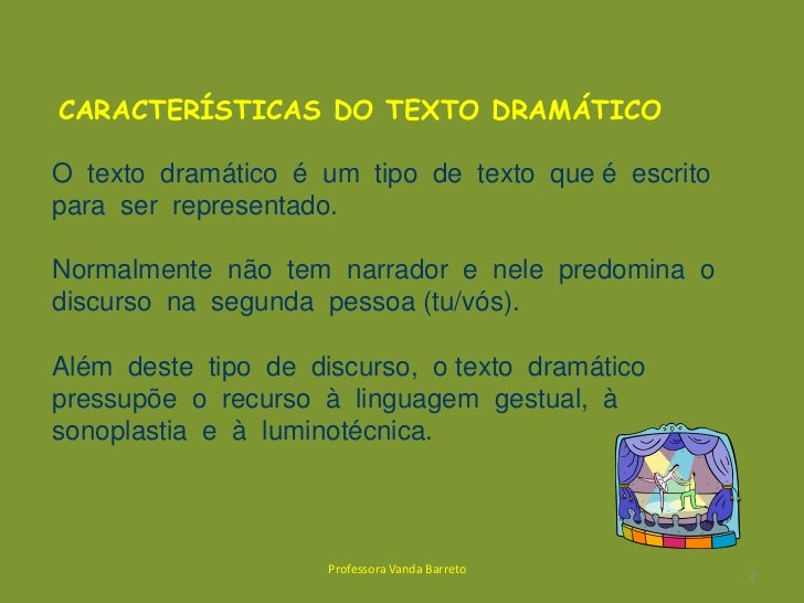 Características do texto dramático