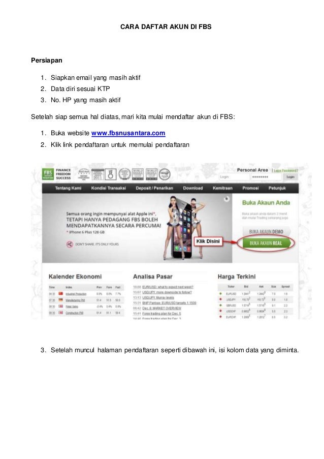 Daftar akun demo fbs