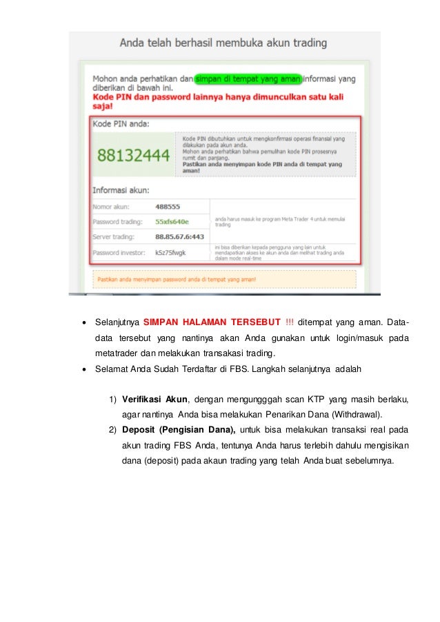 Daftar akun demo fbs