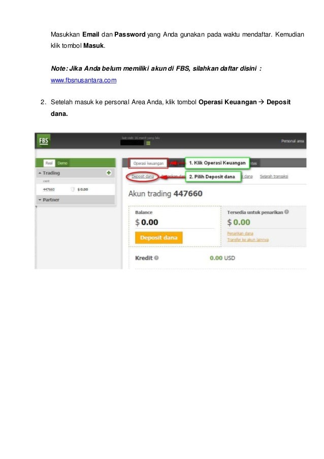 Cara deposit fbs via bri