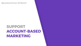 @caraharshman #CTAConf
We were
here.
We wanted
to get here.
 