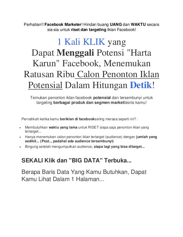 Cara iklan gratis di facebook