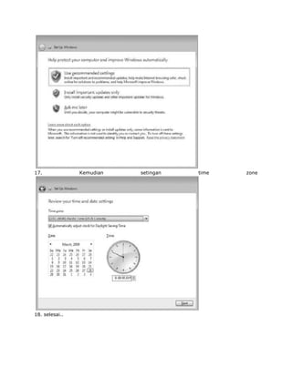 17.             Kemudian   setingan   time   zone




18. selesai..
 