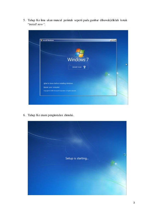 Cara instalasi windows 7