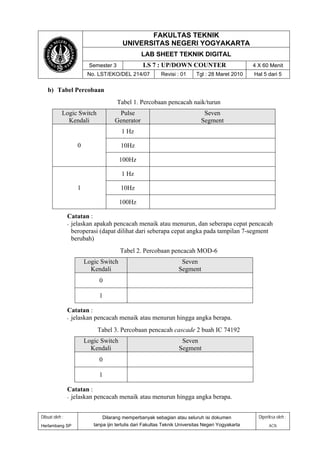 Cara kerja rangkaian up counter dan down counter | PDF