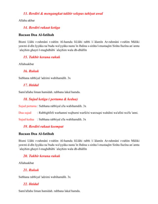 Cara melakukan solat lima waktu