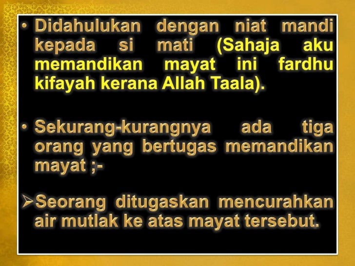 Cara Memandikan Jenazah