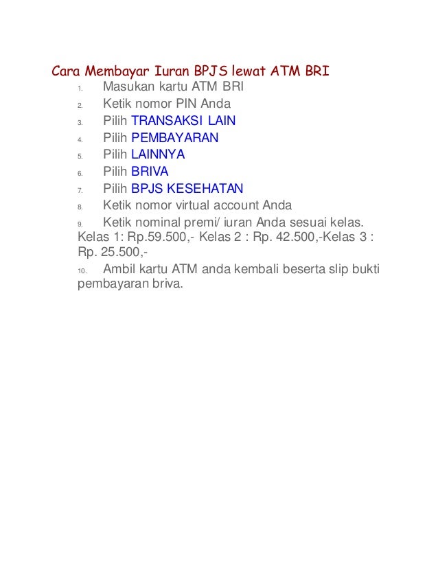 Bayar Iuran Bpjs Lewat Atm Bri Prakerja Bpjs<script async src=