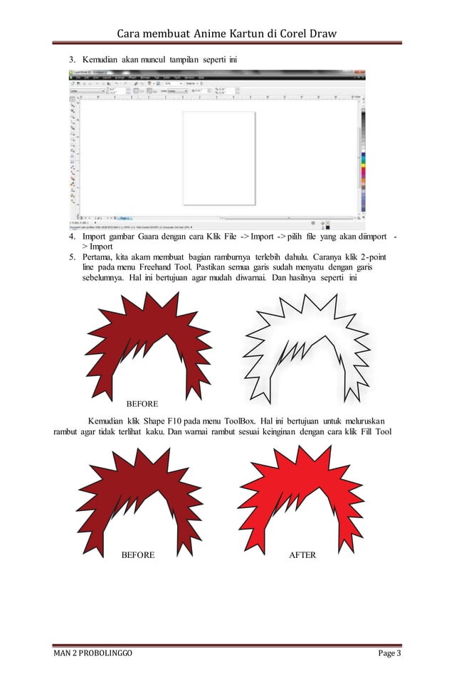 Cara membuat anime kartun di corel draw
