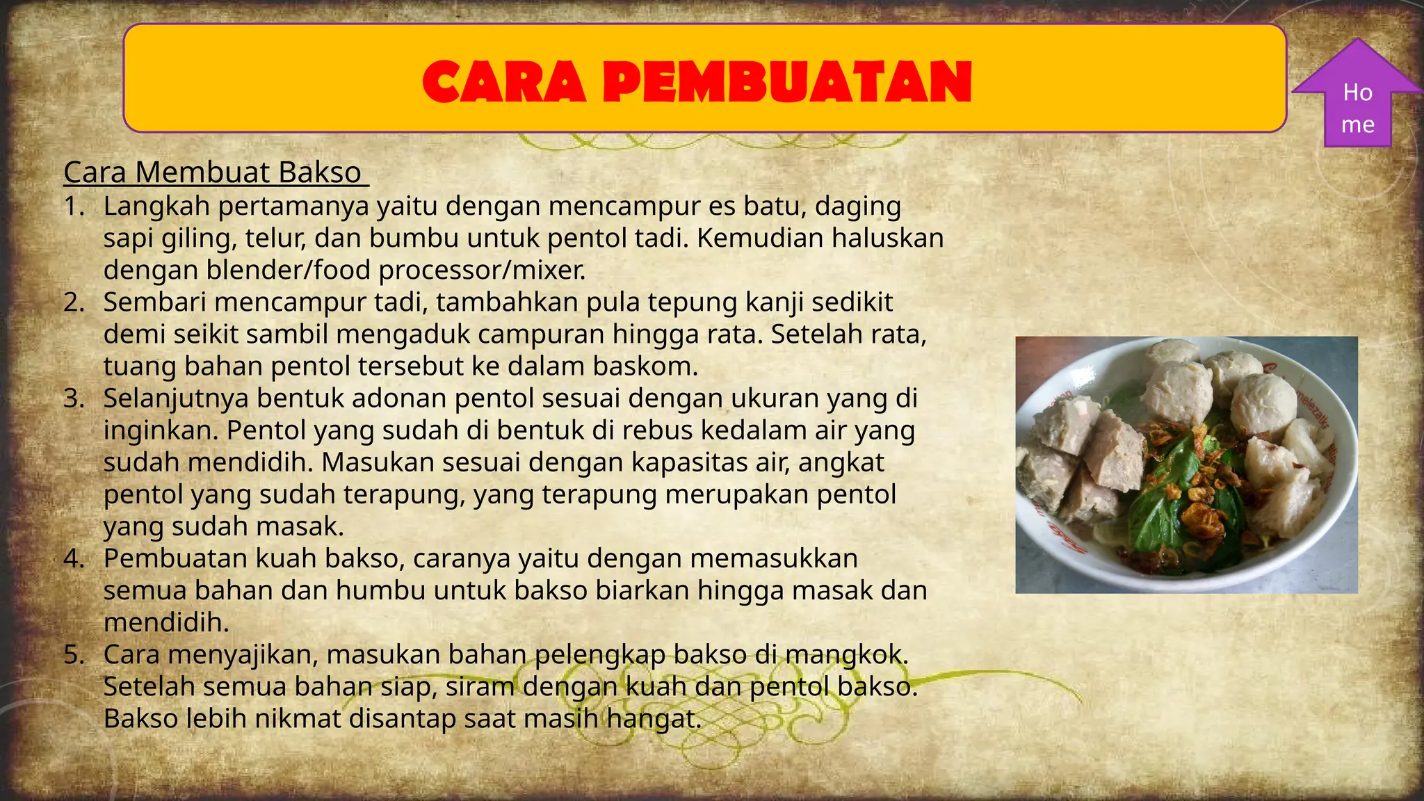 cara membuat bakso dan cara menyajikannya | PPTX