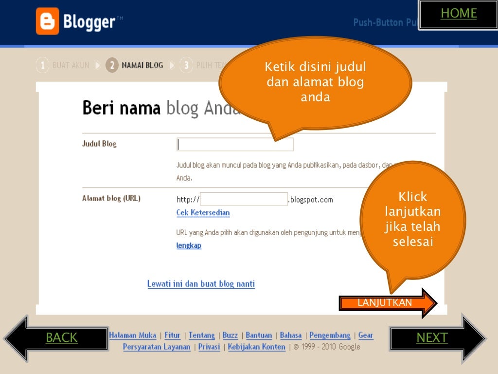 Cara membuat blog baru