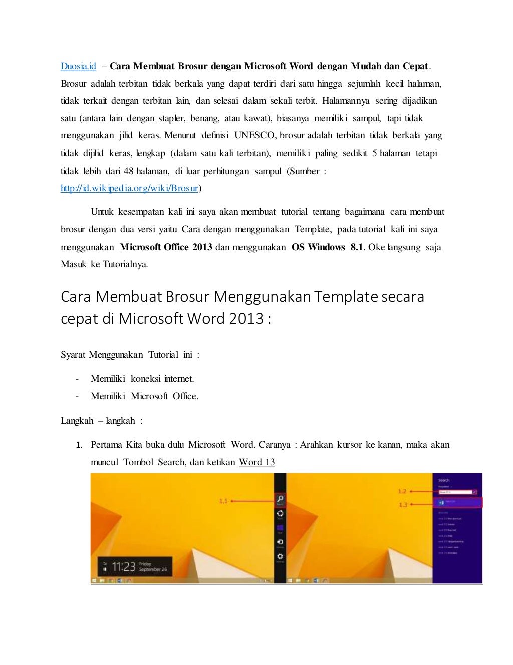 Cara Membuat Brosur Menggunakan Microsoft Word dengan ...