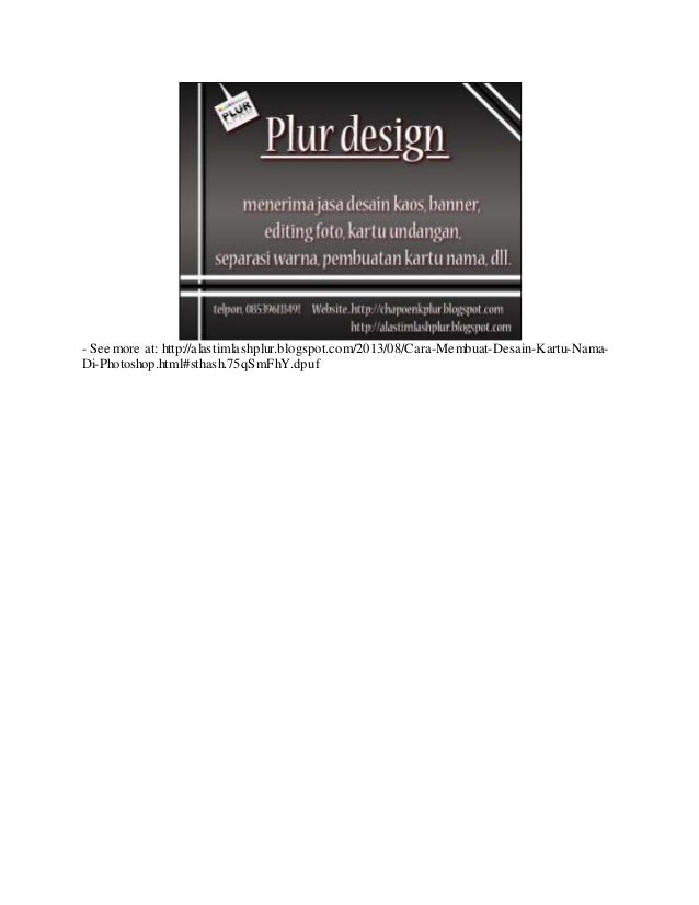 Cara membuat desain kartu nama di photoshop Cara membuat desain kartu nama di photoshop