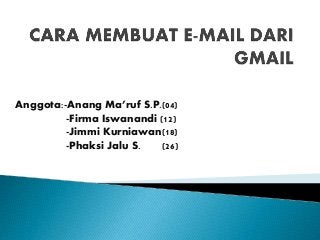 Anggota:-Anang Ma’ruf S.P.(04)
-Firma Iswanandi (12)
-Jimmi Kurniawan(18)
-Phaksi Jalu S. (26)
 
