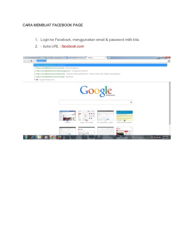  Cara  membuat  facebook  page