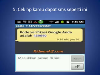 5. Cek hp kamu dapat sms seperti ini

 
