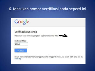 6. Masukan nomor vertifikasi anda seperti ini

 