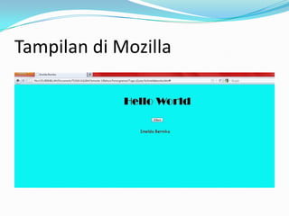 Cara membuat hello world menggunakan j query | PPTX