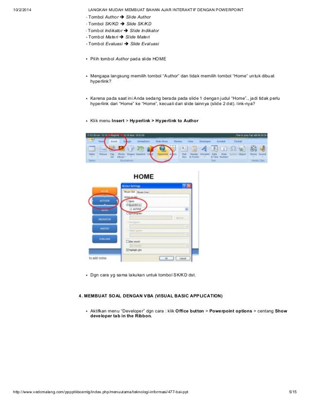 Membuat Hyperlink Dengan Macro | cara membuat macros Membuat Hyperlink Dengan Macro | cara membuat macros