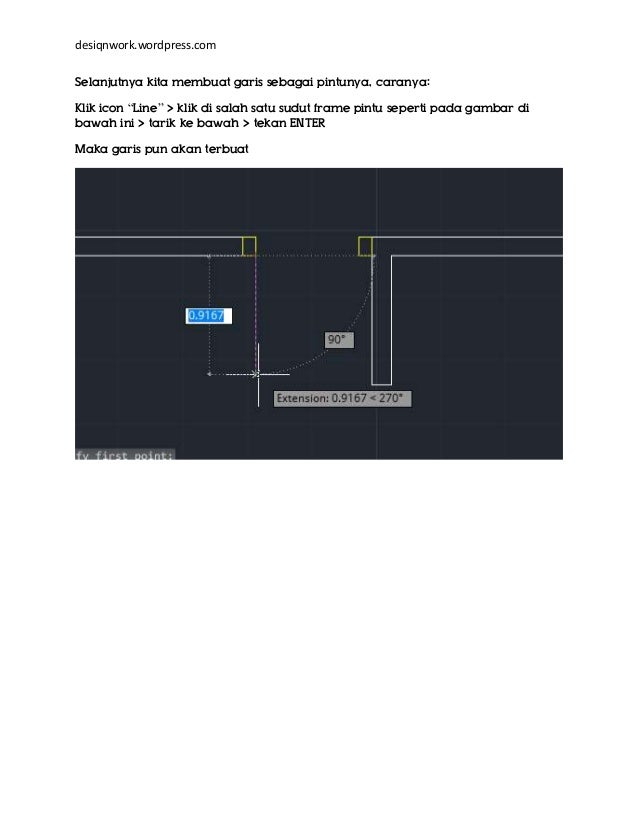 Ukuran Pintu  Geser  Autocad