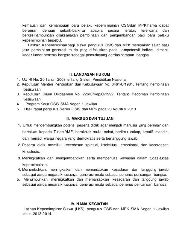 Pertanyaan Proposal Kegiatan