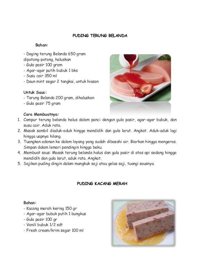 Contoh teks prosedur membuat puding