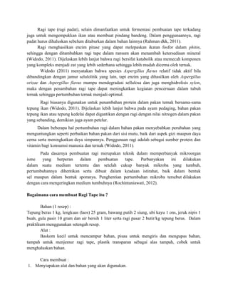 Cara membuat ragi tape | DOCX