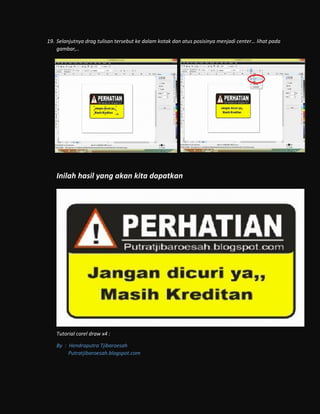 Cara membuat stiker dengan corel draw x4 | PDF