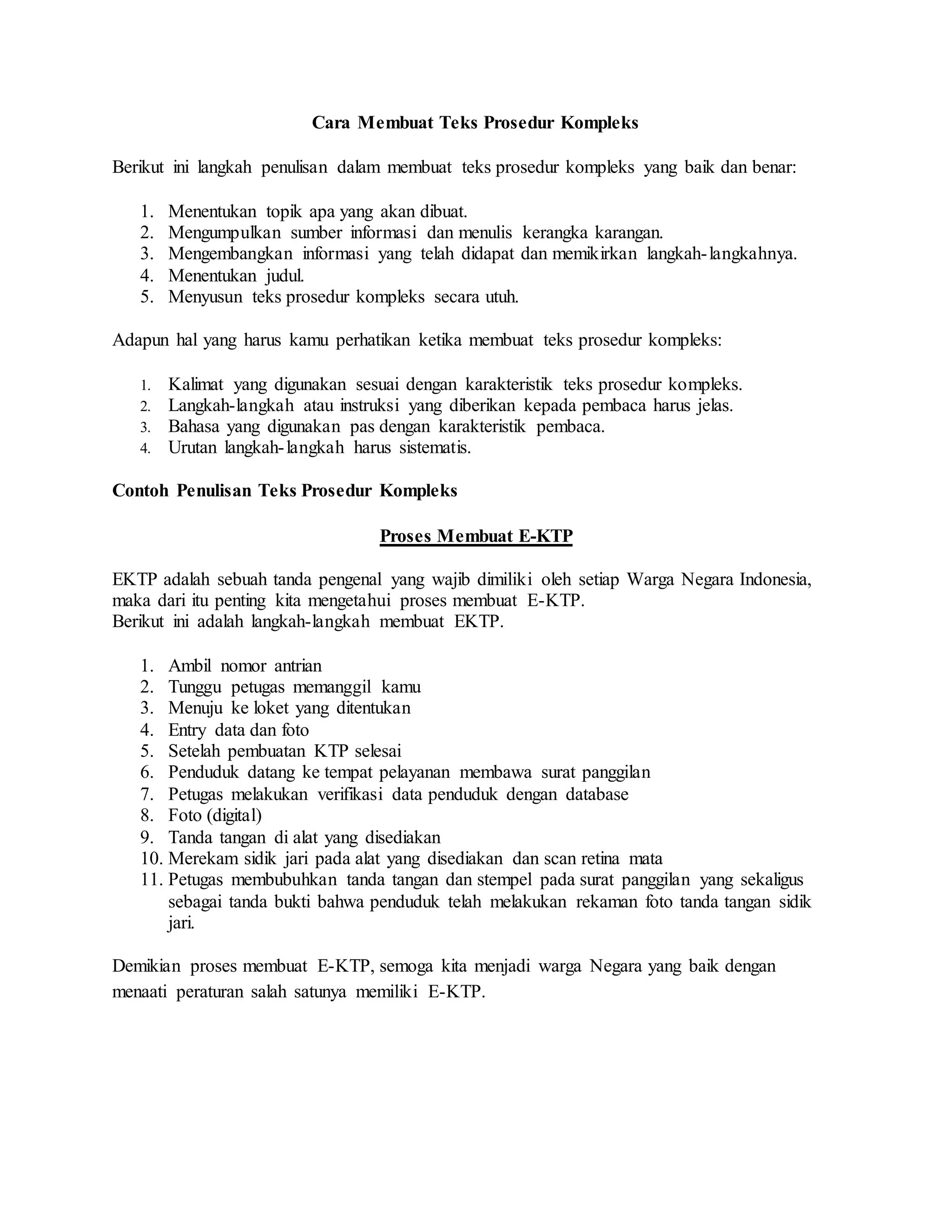 Cara membuat teks prosedur kompleks | DOCX