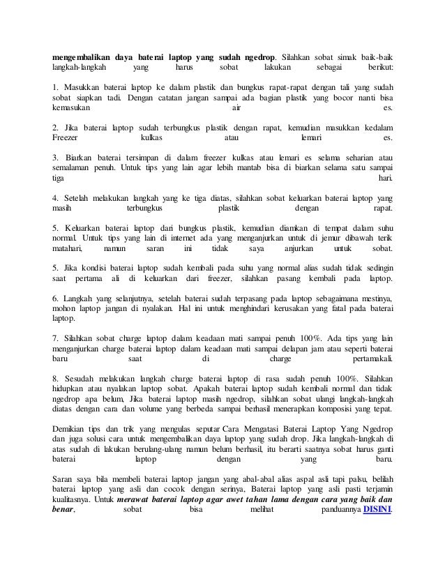 Cara Memperbaiki Baterai Laptop Bocor - Simak Gambar Berikut